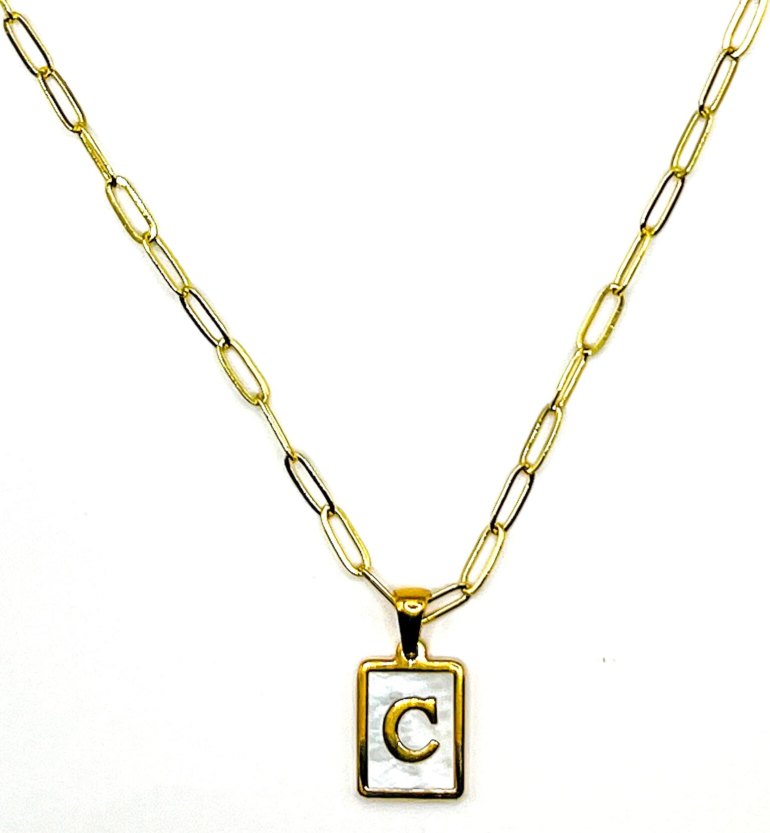 Pearlescent Initial Necklace, C, hi-res image number 0