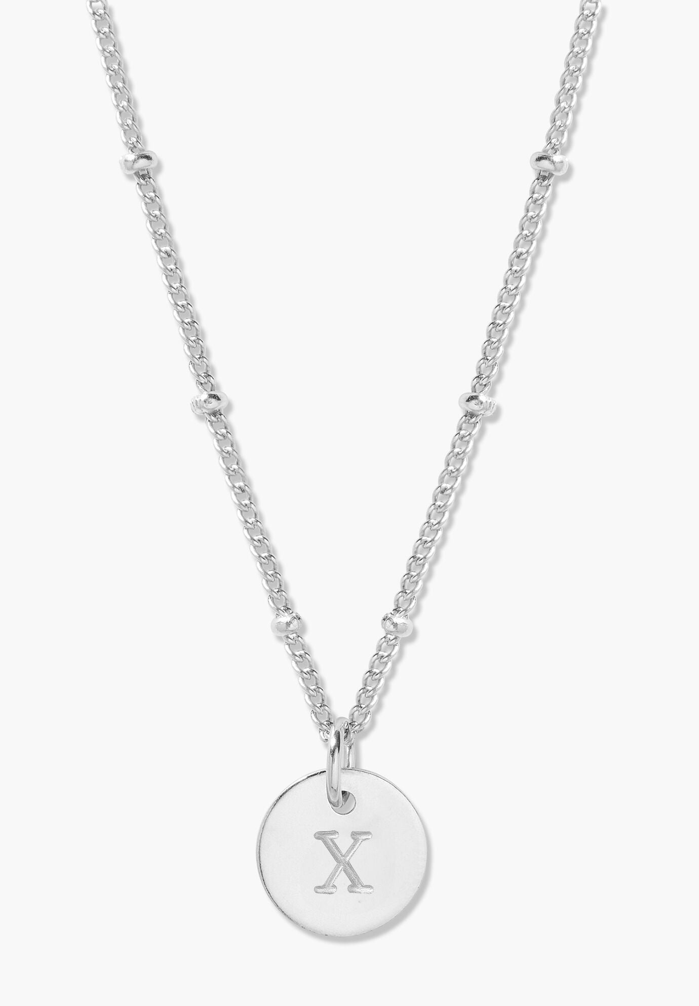 Madeline Silver Initial Pendant, X, hi-res image number 0