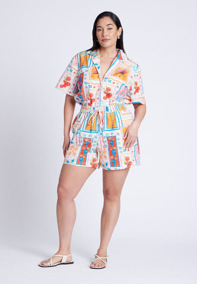 Pull On Printed Short, SOUVENIR, on-hover image number null