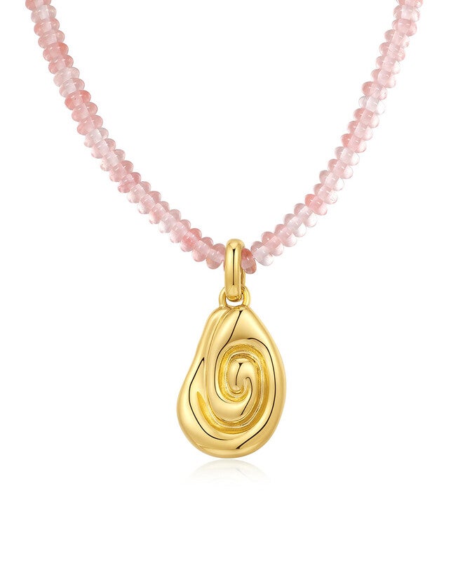 The Coquille Beaded Necklace- Gold, GOLD, hi-res image number null