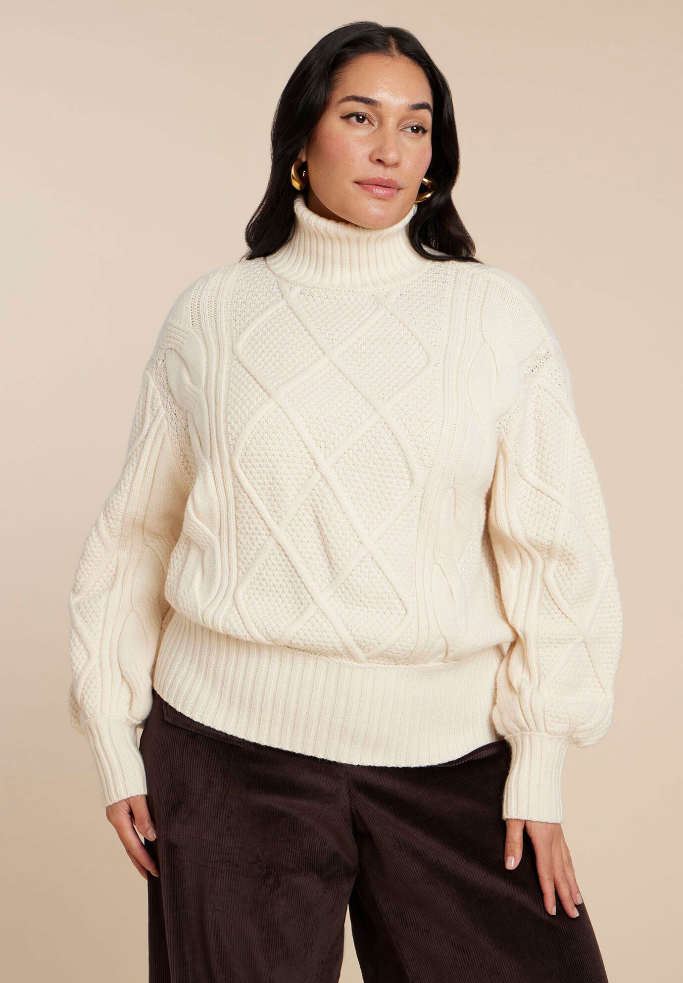 Cableknit Slouchy Sweater