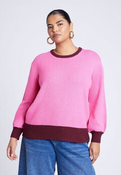 Contrast Rib Sweater
