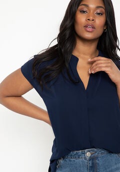 Notch Collar Blouse