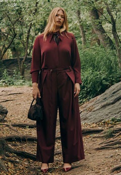 Pleat Detail Trouser With Long Belt