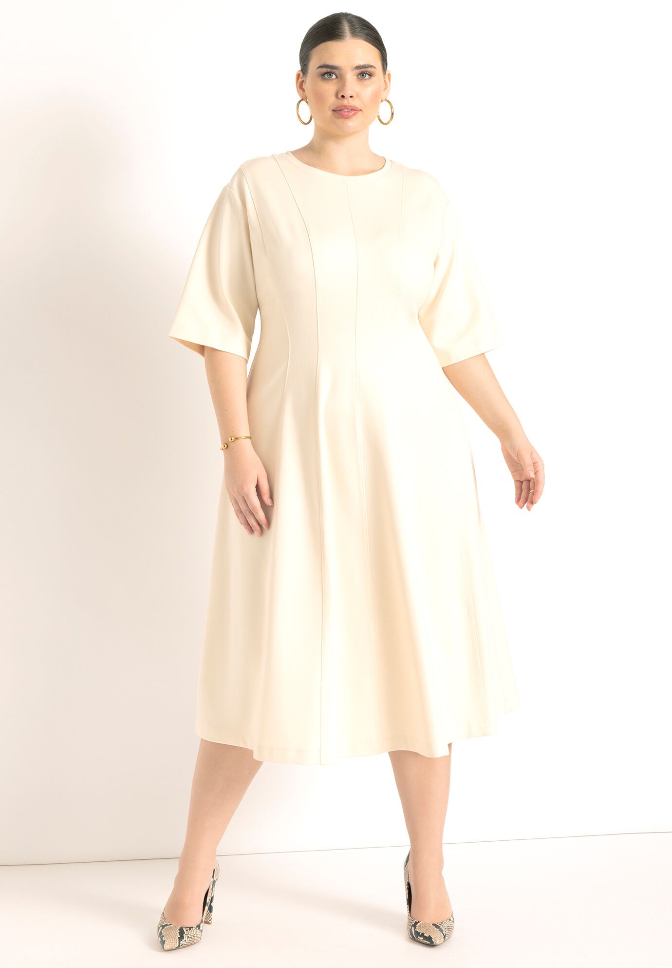 Seam Detail Ponte Work Dress Dia Co