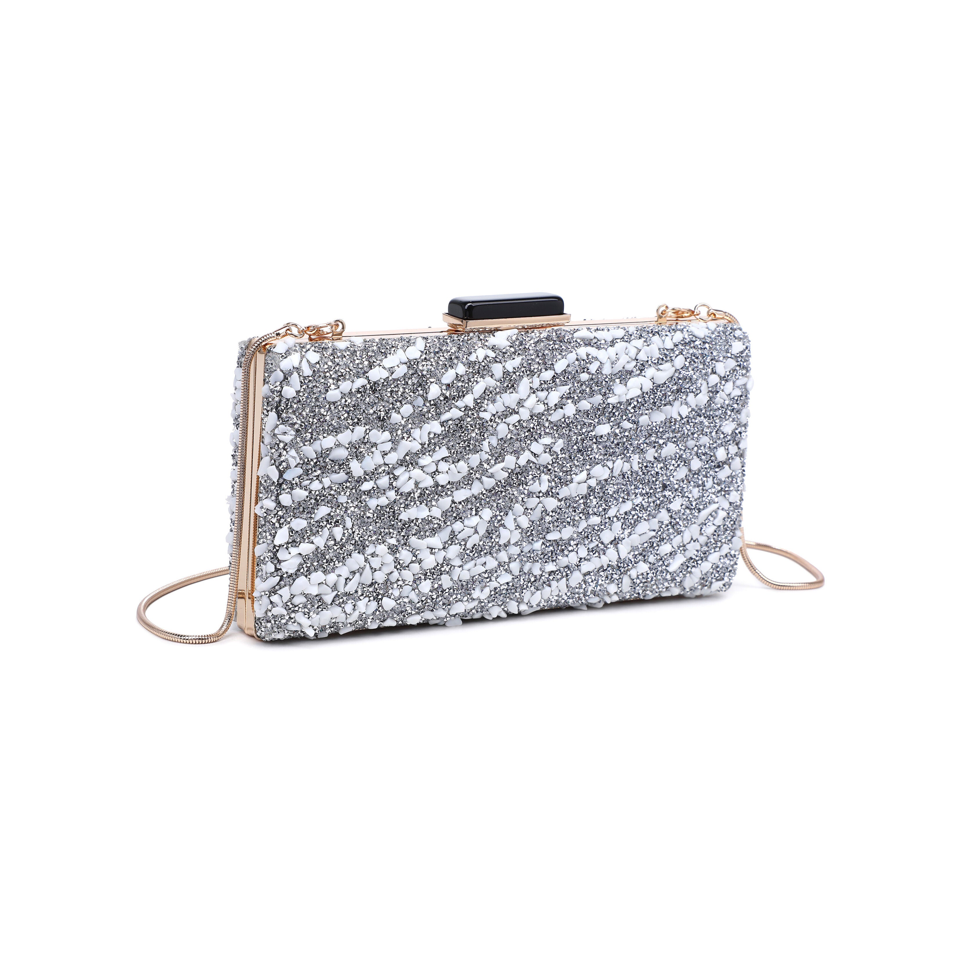 Eliza Rhinestone Evening Bag, SILVER, on-hover image number 1