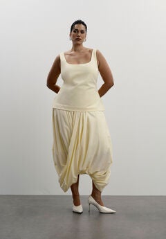 Draped Hem Maxi Dress