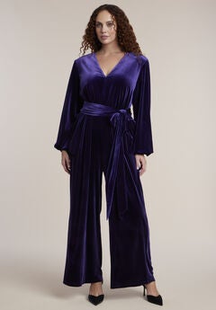 Velvet Wide-Leg Jumpsuit