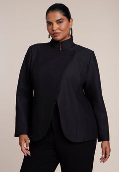 Stand Collar Overlap Blazer