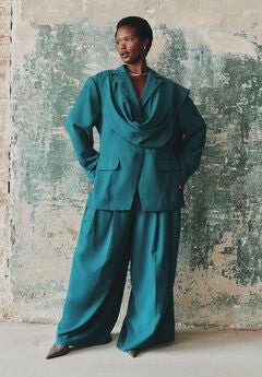 Pleated Wide-Leg Trouser