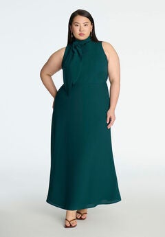 Tie Neck Maxi Dress