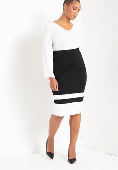 Colorblock Column Skirt
