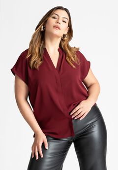 Notch Collar Blouse