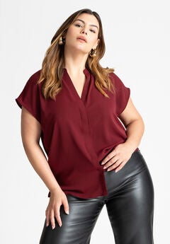 Notch Collar Blouse