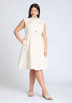 Denim Fit & Flare Dress