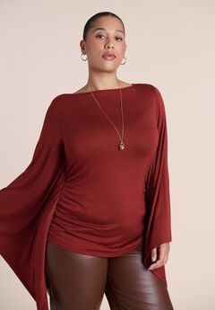 Dramatic Sleeve Shirred Top