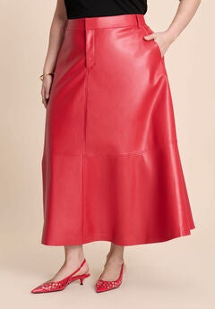 Faux Leather Midi Skirt