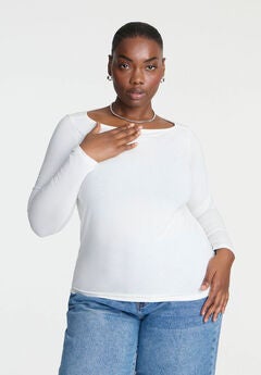Boat Neck Long Sleeve Shirt