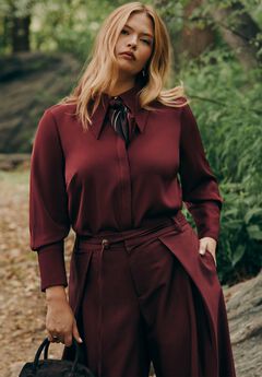 Pointed Collar Button Up Shirt