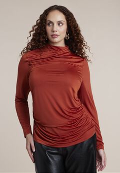 Draped High Neck Top