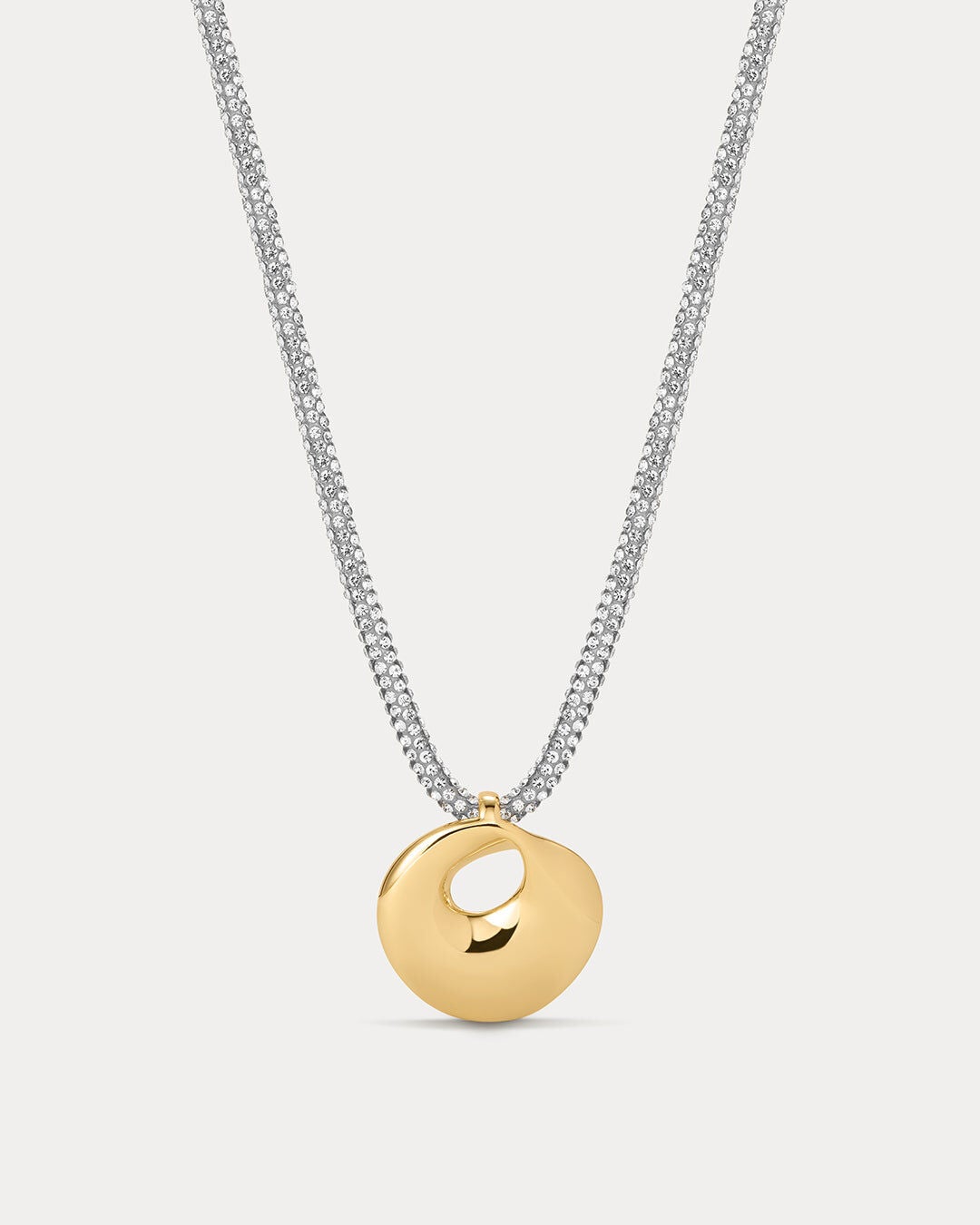 The Mercury Disc Sparkle Necklace, GOLD, hi-res image number 0