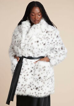 Snow Leopard Belted Coat