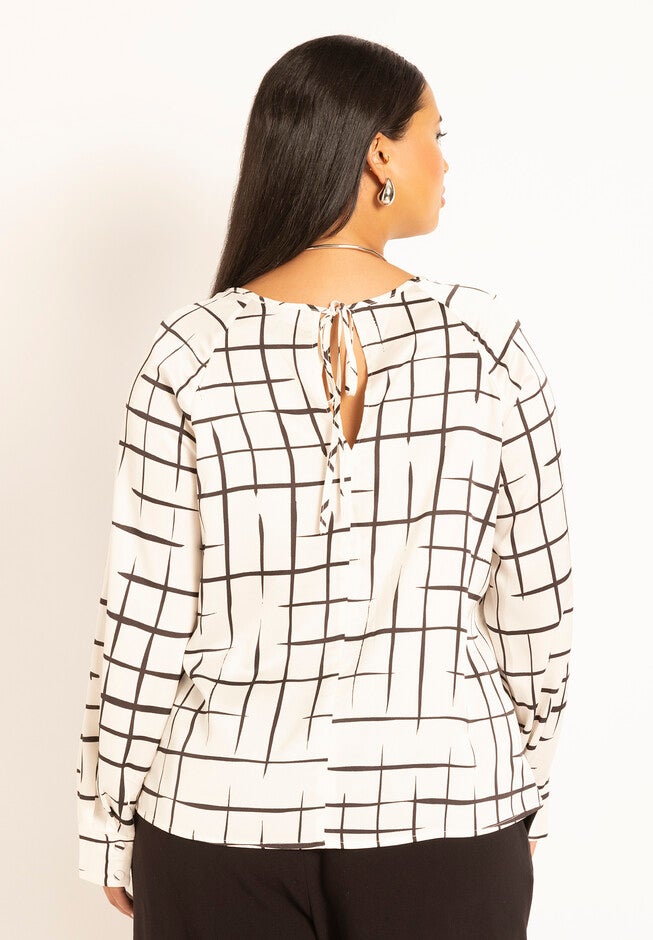 Raglan Sleeve Printed Blouse, , alternate image number null