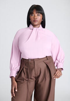 Neck Tie Top With Cut Outs