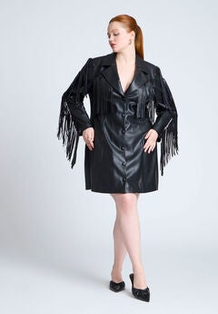 Plus Size Black Fringe Dresses