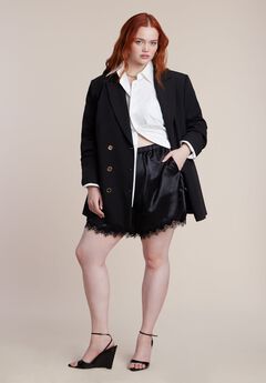 Satin Lace Trim Short