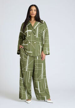 Pull On Printed Wide Leg Pant