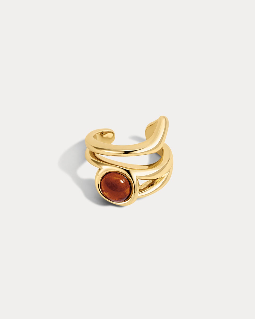 The Amber Honey Resin Ear Cuff, GOLD, hi-res image number 0