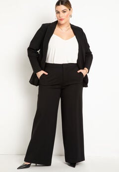 Plus Size Soft Wide Leg Pants