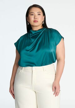 Pleat Detail Satin Shirt