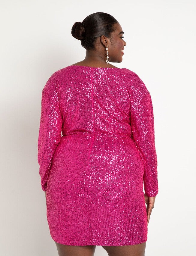 Mini Cowl Sequin Dress, FESTIVAL FUCHSIA, alternate image number null
