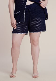 Plus Size Blue Shorts