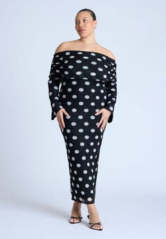 Off Shoulder Printed Dress