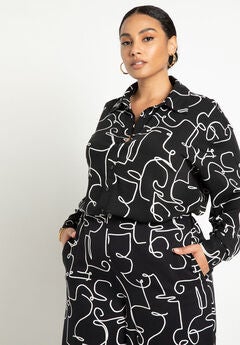 Plus Size Black Button Downs