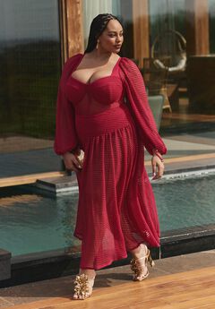 PatBO x ELOQUII Corset Waist Maxi Dress