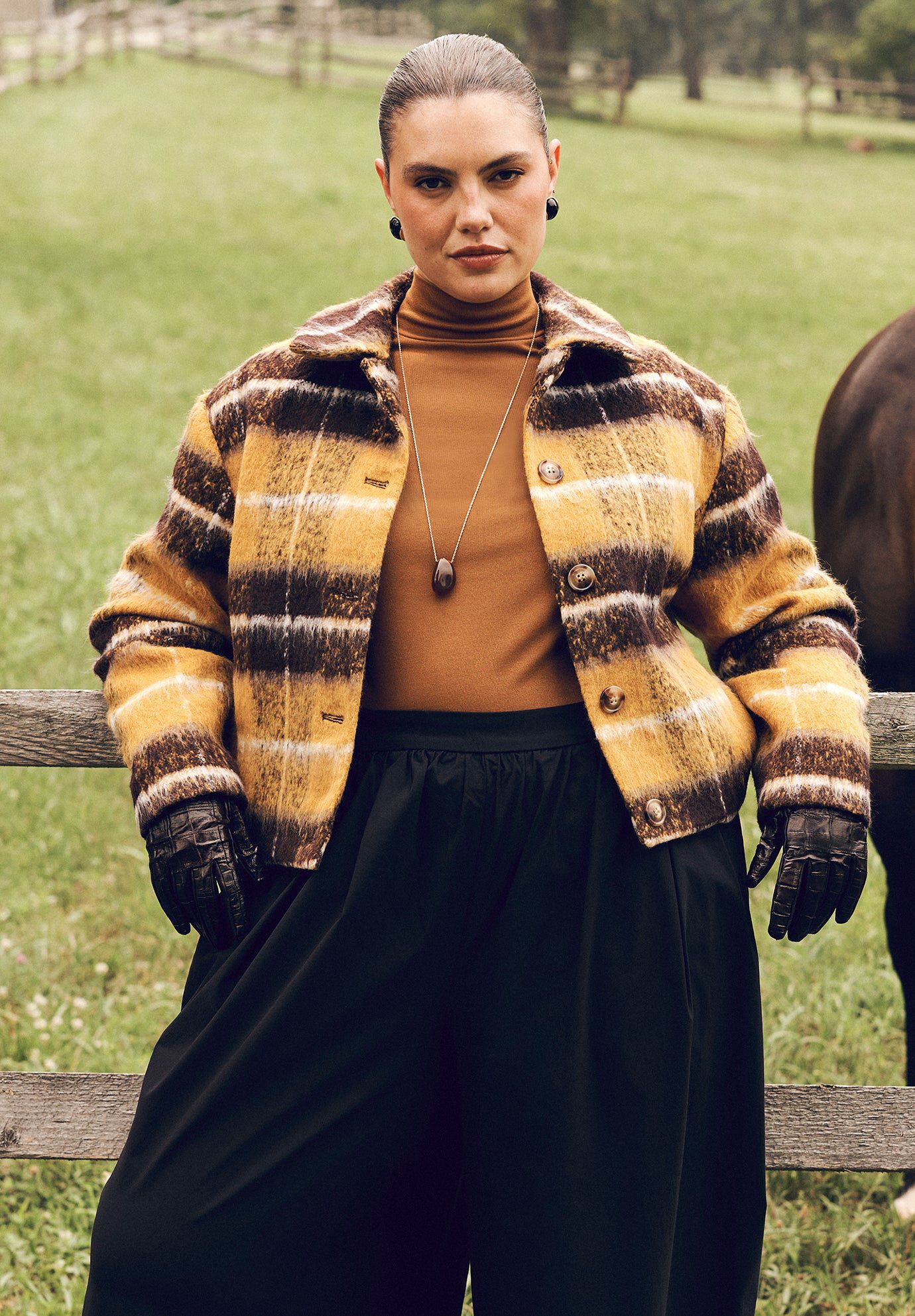 Brushed Plaid Jacket, CHOCOLATE HONEY PLAID, hi-res image number 0
