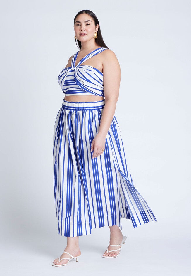 Split Strap Crop Top, RIVIERA STRIPE, alternate image number null