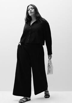 Linen Wide Leg Crop Pant