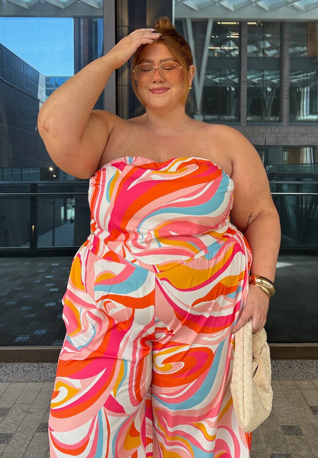 Printed Scarf Top, SABRINA SWIRLS PINK, hi-res image number null