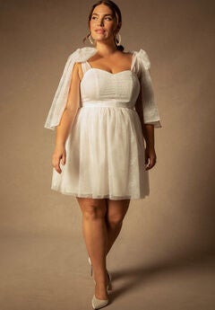 Plus Size White One Shoulder Dresses