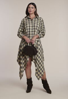 Plaid Flannel Mini Shirt Dress