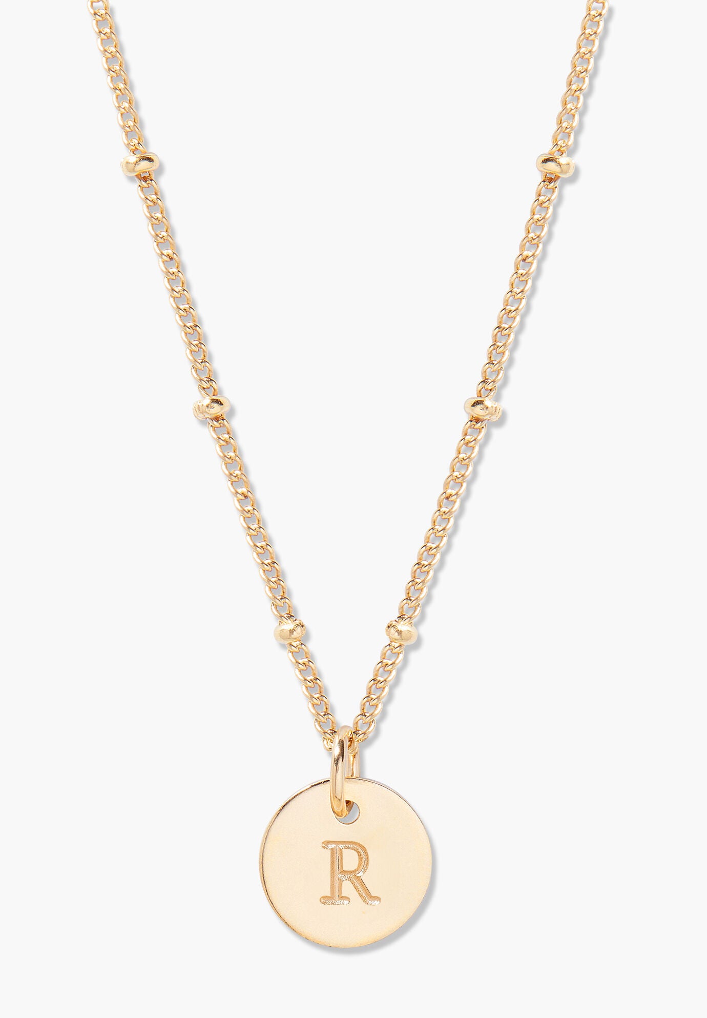 Madeline Gold Initial Pendant, R, hi-res image number 0