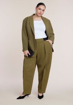 Elastic Waist Straight-Leg Trouser