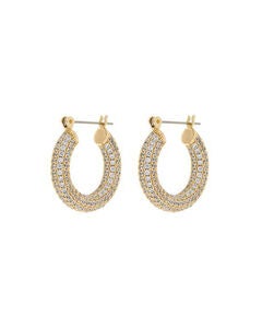 Pave Baby Amalf Hoops- Gold
