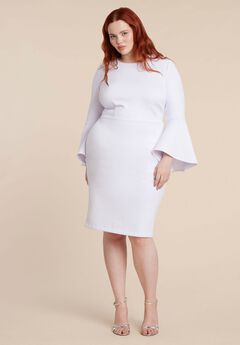 Flare Sleeve Scuba Dress