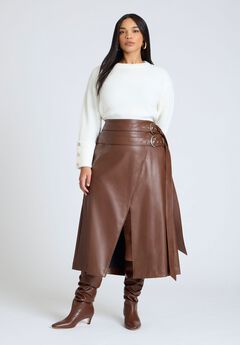 Plus Size Leather Skirt